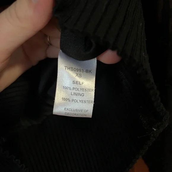 THML Black Textured Women’s Blouse Size XS - Picture 4 of 6